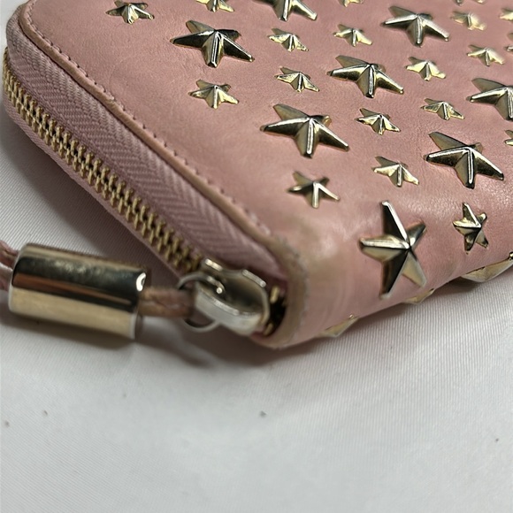 JIMMY CHOO FILIPA Star-embossed Leather Wallet Pink & Gold Leather Signat… - Picture 12 of 17